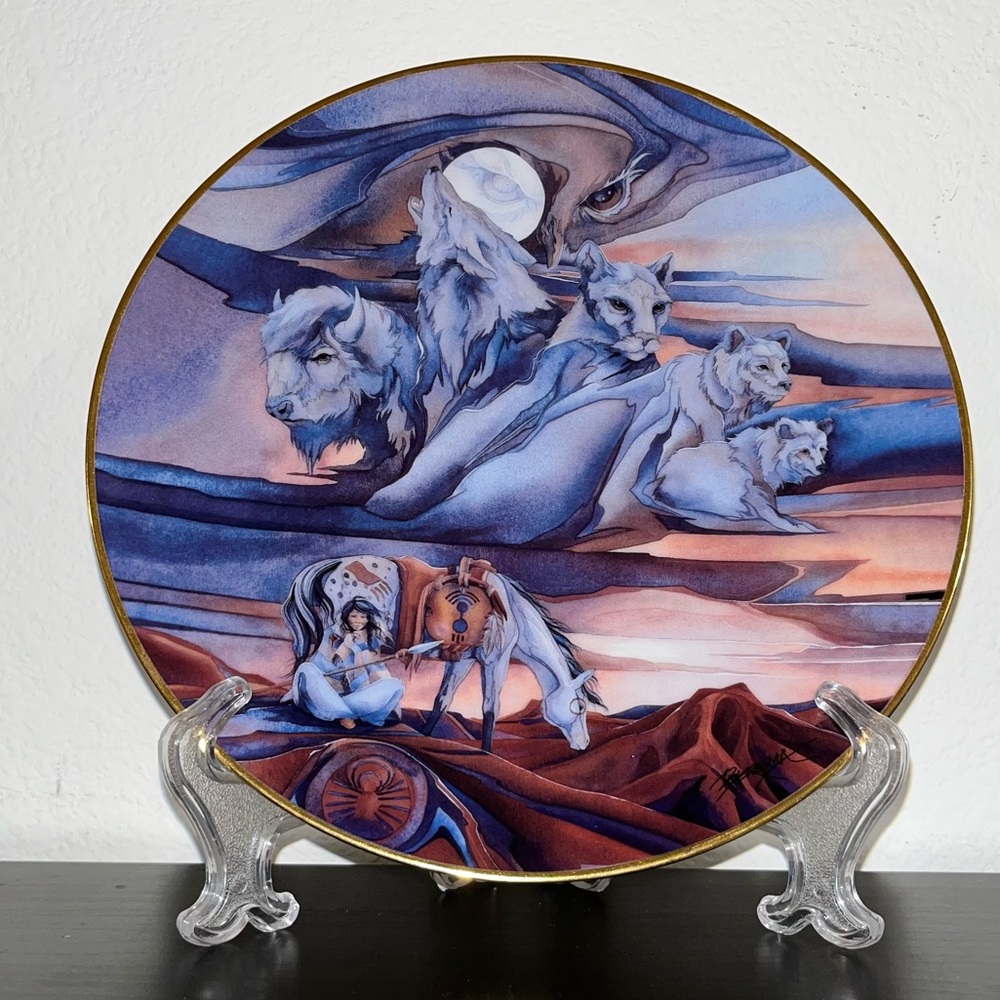 Vintage 95 Never alone totems of the West plate collection, Reco international
